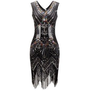 1920s fringe flapper Great Gatsby party dress!